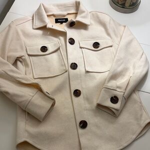 NWOT Ookie & Lala Cream Button Up Shacket